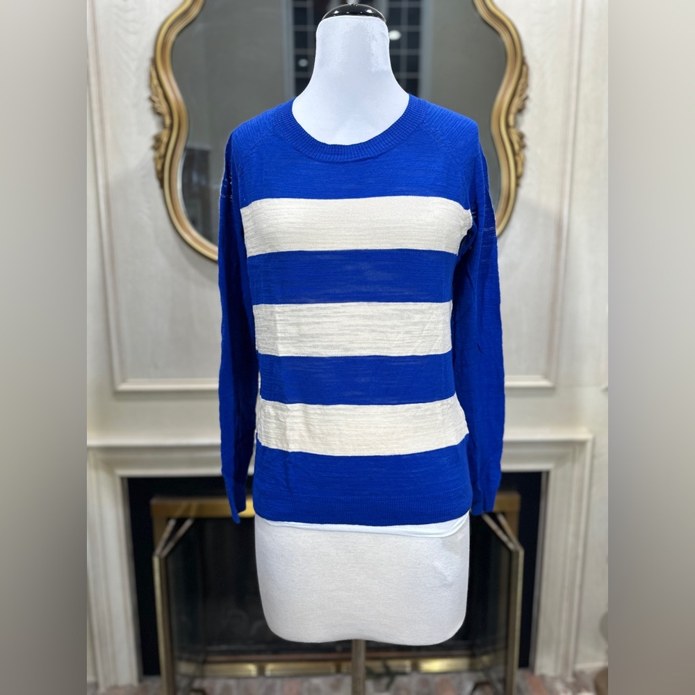 Madewell Wide-Stripe Sweater Medium Coastal Chic Soft Academia